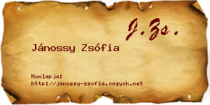 Jánossy Zsófia névjegykártya