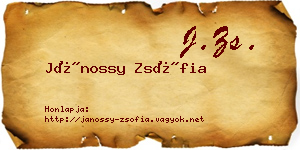 Jánossy Zsófia névjegykártya